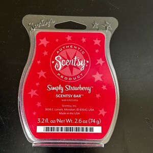 Scentsy Simply Strawberry Wax Bar. NWT. ( Retired)